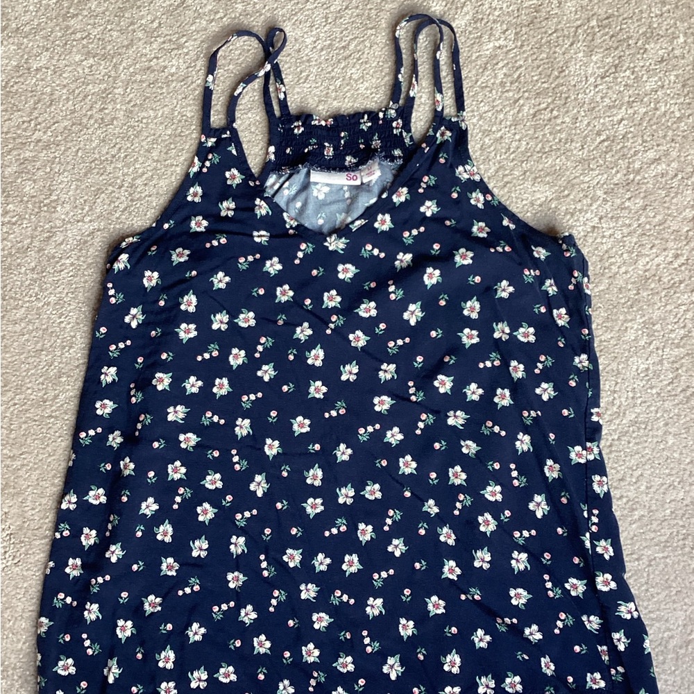 SO Navy Floral Tank Top